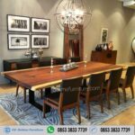 Meja Makan Kayu Slab Besar