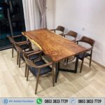 Meja Makan 6 Kursi Solid Utuh