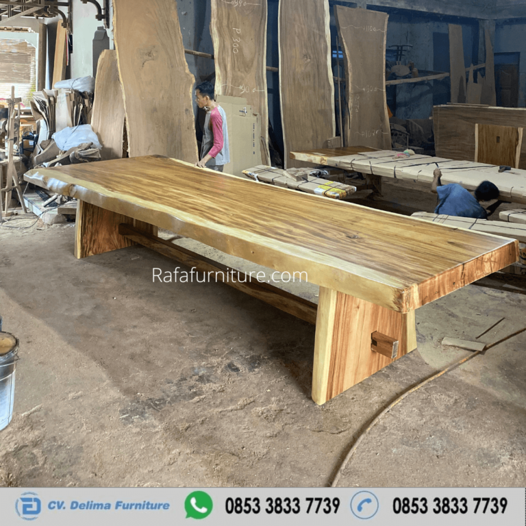 Meja Kayu Besar Solid Panjang 400 cm